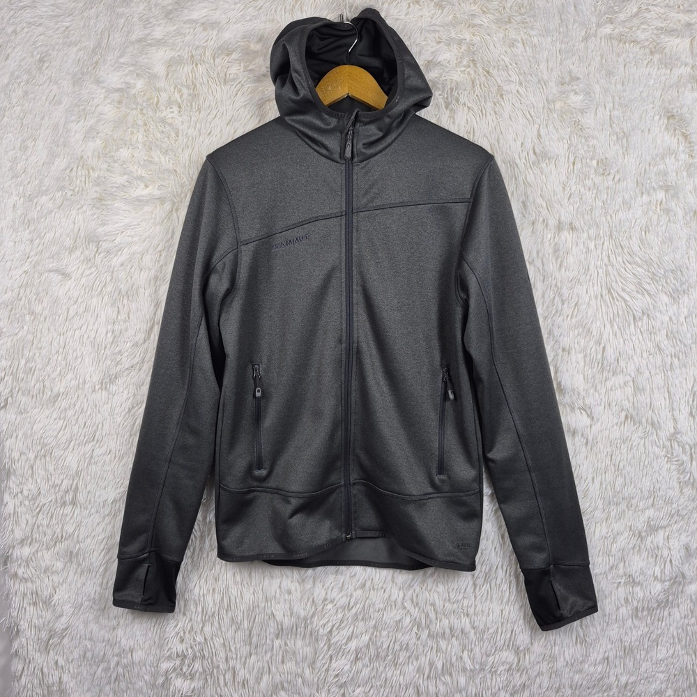 Mammut Borah Hooded Fleece Thermal Jacket Mens Medium Gray Polartec